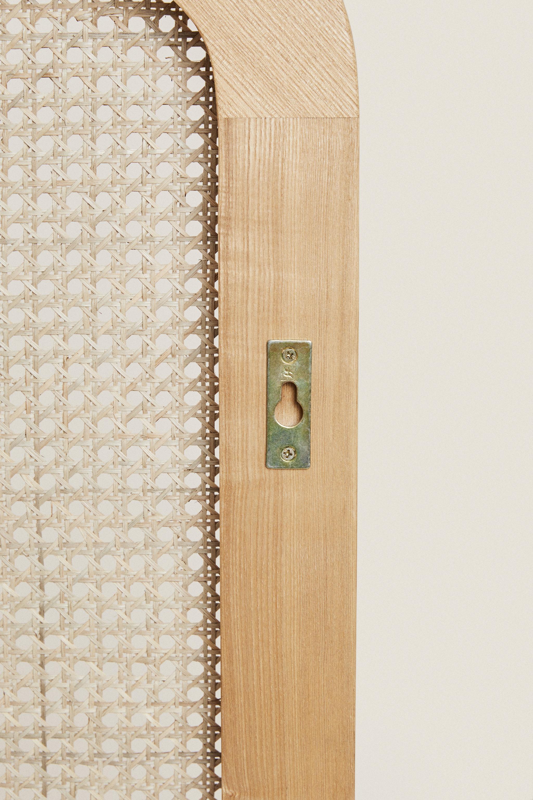 TÊTE DE LIT EN FRÊNE ET ROTIN